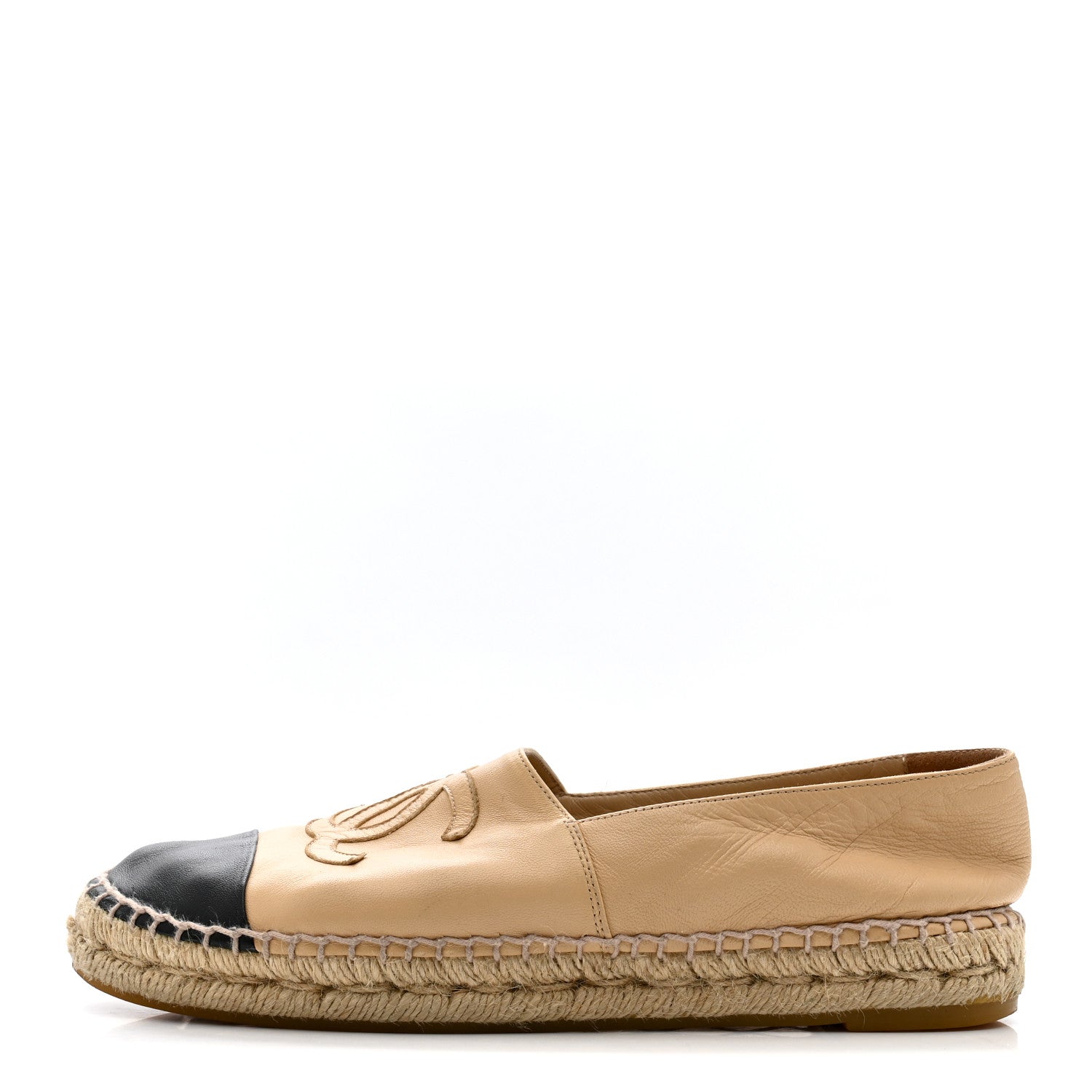 Lambskin CC Espadrilles 39 Beige Black