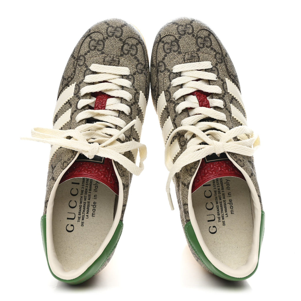 Gucci X ADIDAS GG Supreme Monogram Gazelle Wedge Sneakers 36.5 Beige Ebony Off White New Shamarock