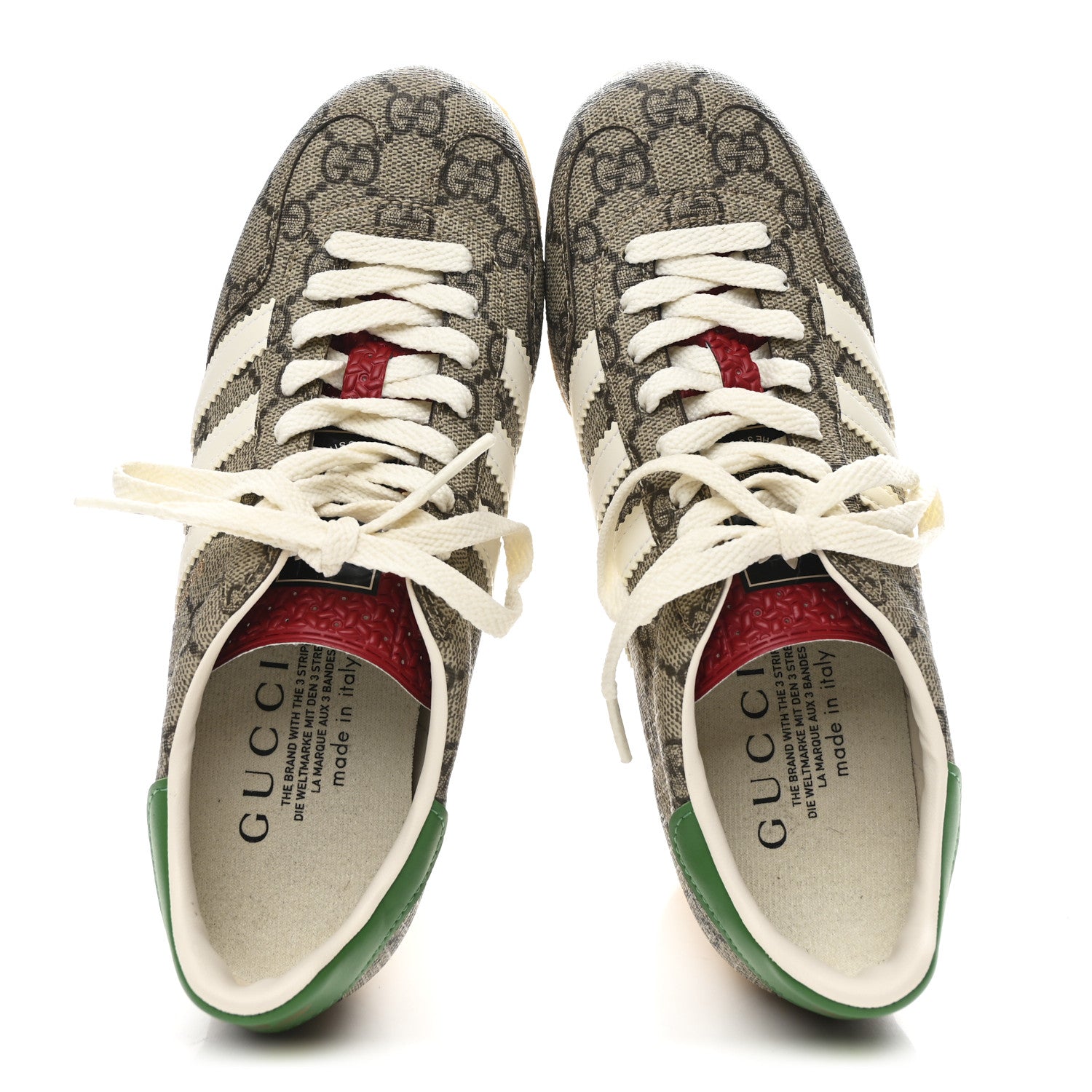 Gucci X ADIDAS GG Supreme Monogram Gazelle Wedge Sneakers 36.5 Beige Ebony Off White New Shamarock