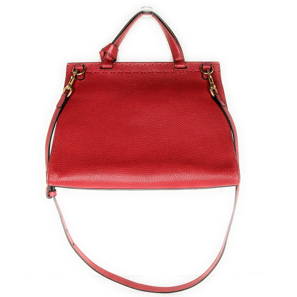 Gucci Red GG Marmont Top Handle Bag