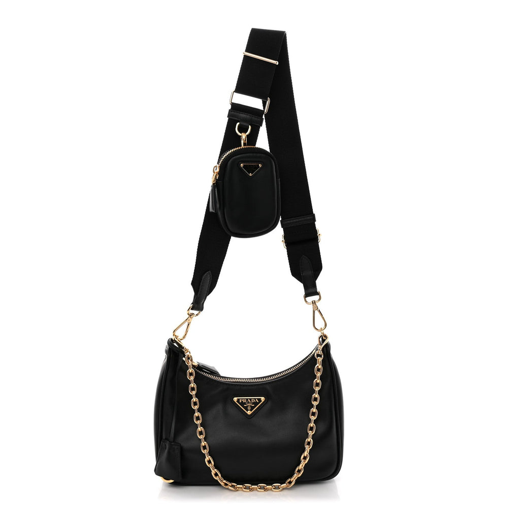 Prada Vitello Re-Edition 2005 Shoulder Bag Black