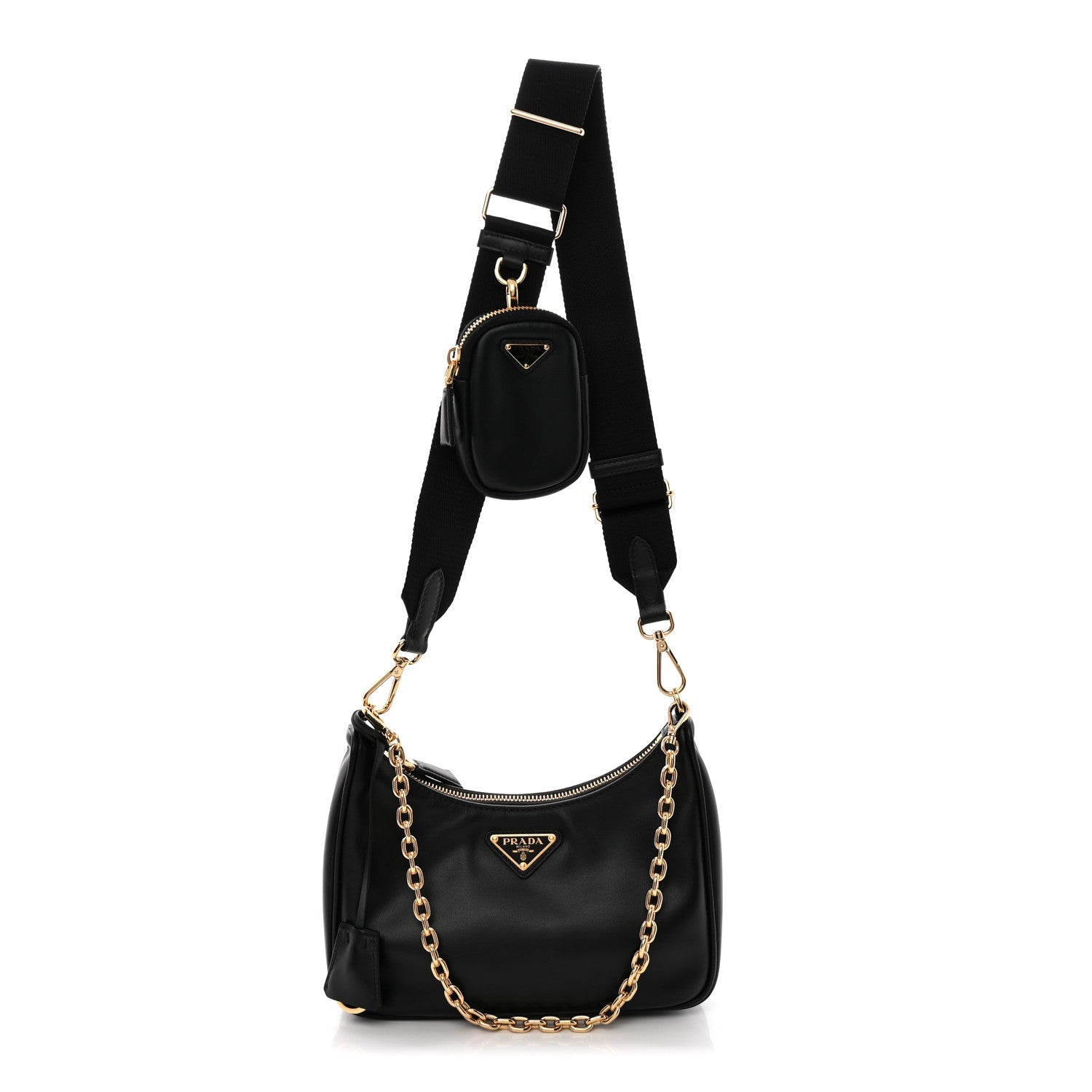Prada Vitello Re-Edition 2005 Shoulder Bag Black