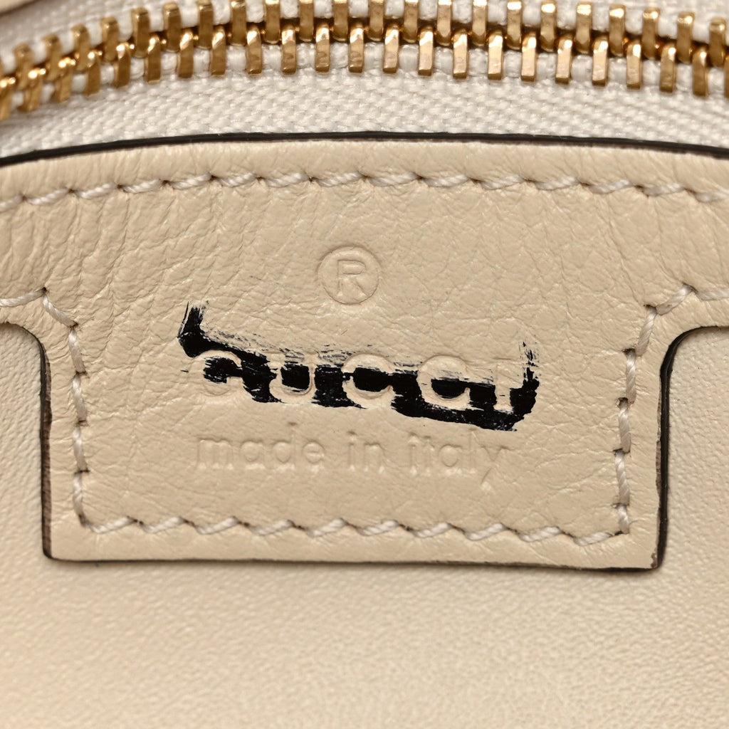Gucci Roxy Calfskin Blondie Chain Shoulder Flap Bag Mystic White