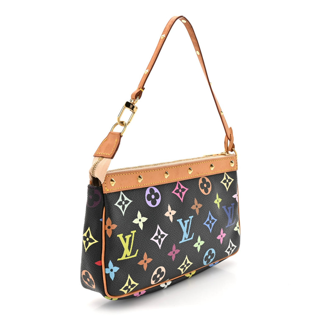Louis Vuitton Monogram Multicolor Pochette Accessories Black