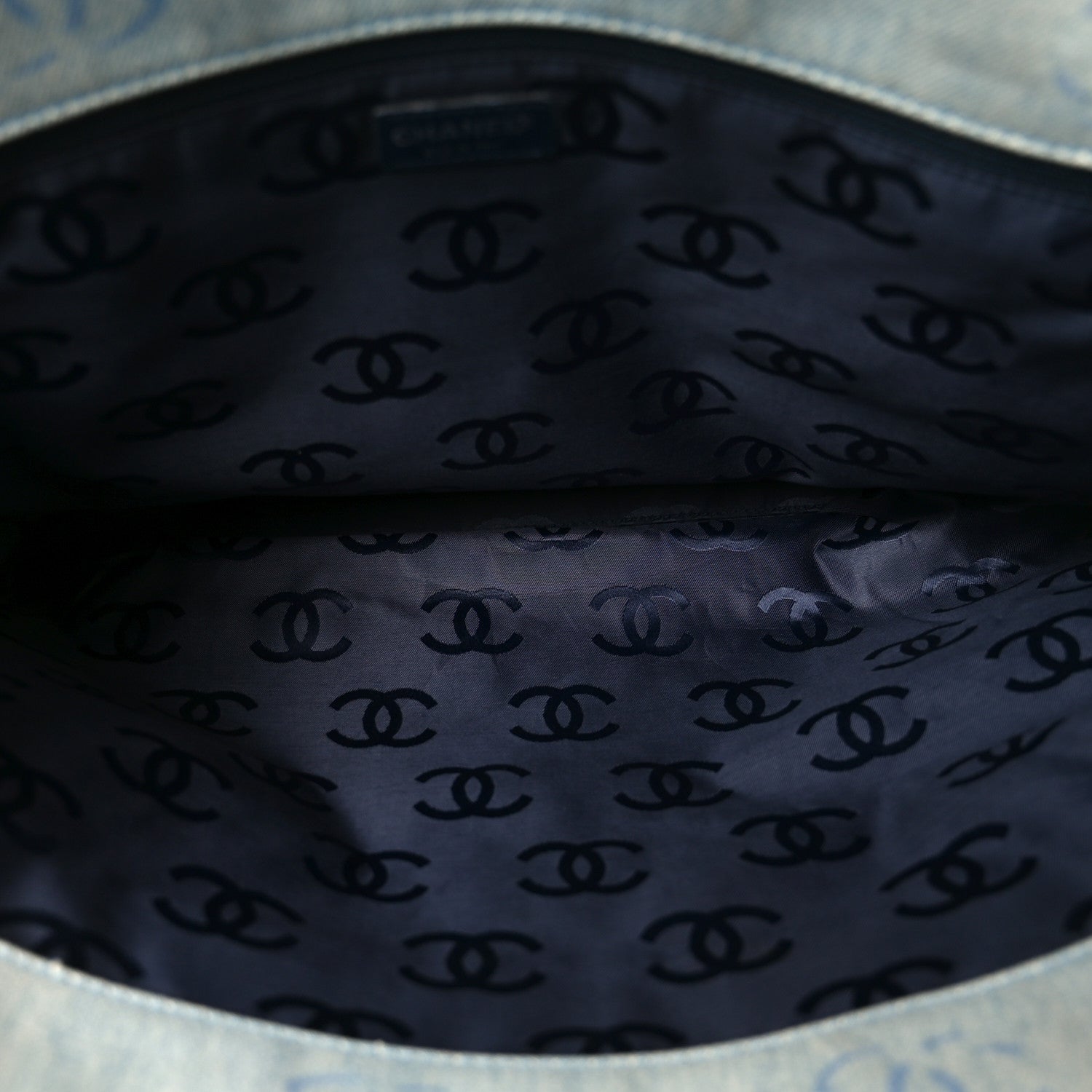 Chanel Denim Large CC Tote Light Blue