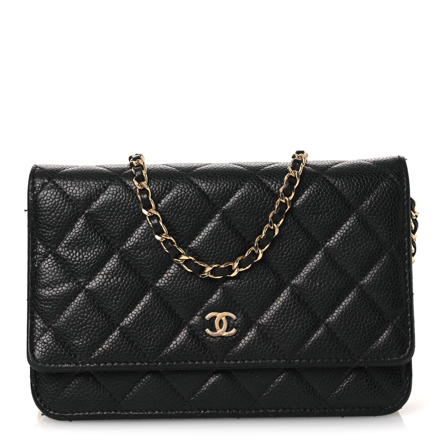 Chanel Caviar Quilted Wallet on Chain WOC Black