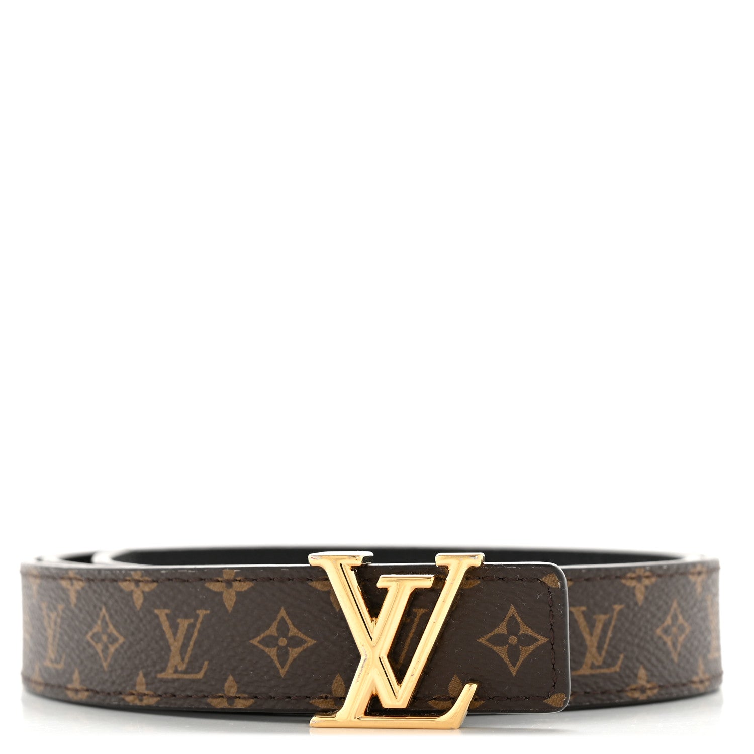 Louis Vuitton Calfskin Monogram 25mm LV Iconic Reversible Belt 85 34 Black