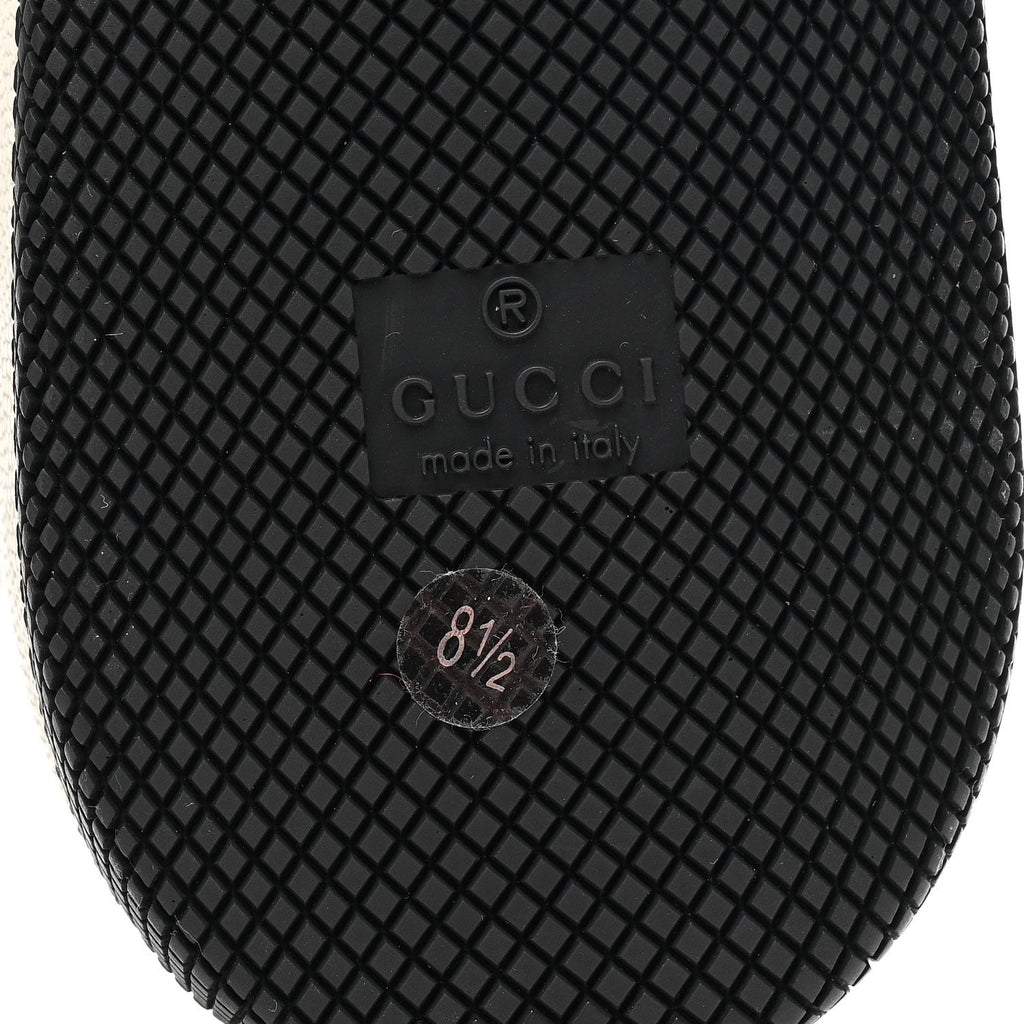 Gucci GG Supreme Monogram Miro Soft Calfskin Web Mens Screener Sneakers 8.5 Black Grey Sky