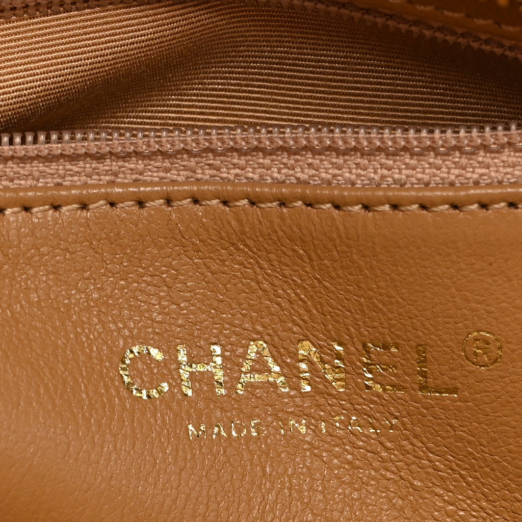 Chanel Caviar Quilted Medallion Tote Beige