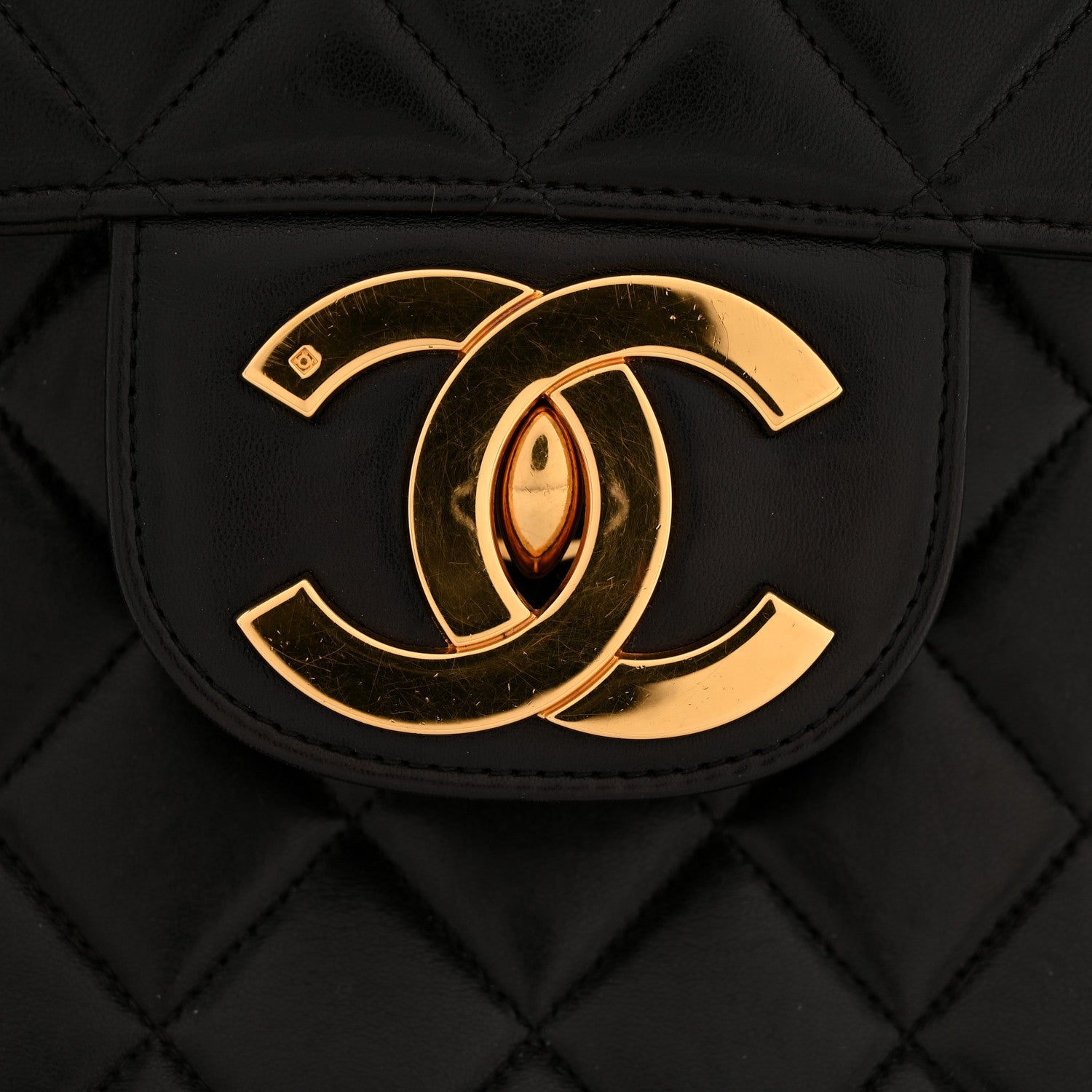Chanel Lambskin Quilted XL Jumbo Single Flap Black