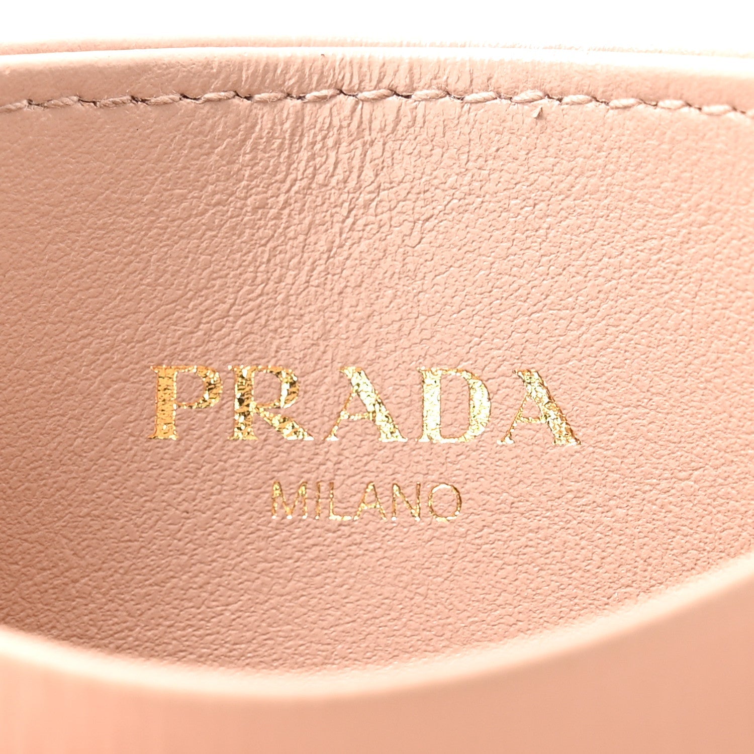 Prada Vitello Move Triangle Card Case Cipria