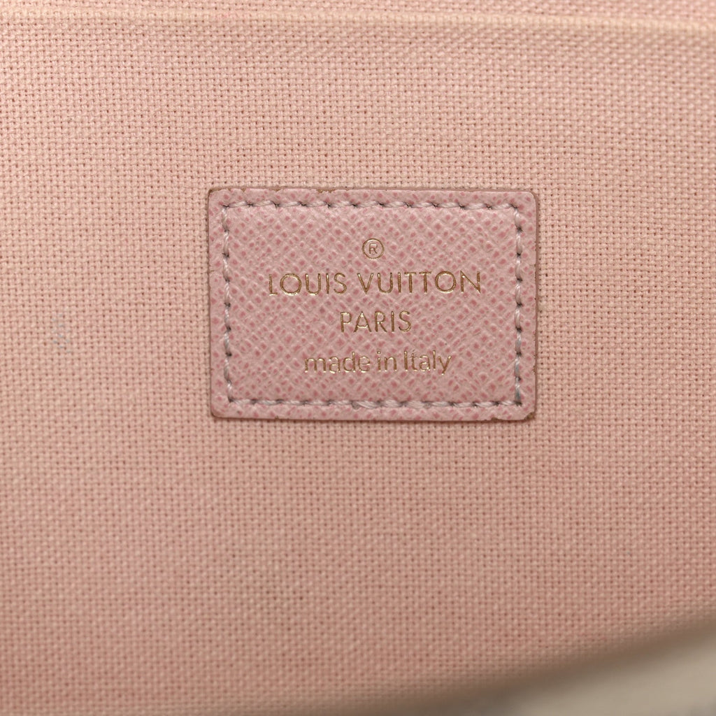 Louis Vuitton Damier Azur Pochette Felicie Chain Wallet Rose Ballerine