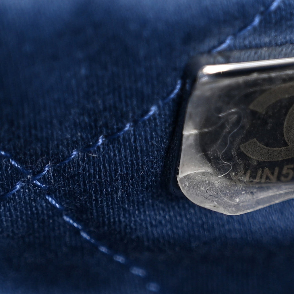 Chanel Washed Denim Quilted Studded Mini Chanel 22 Blue
