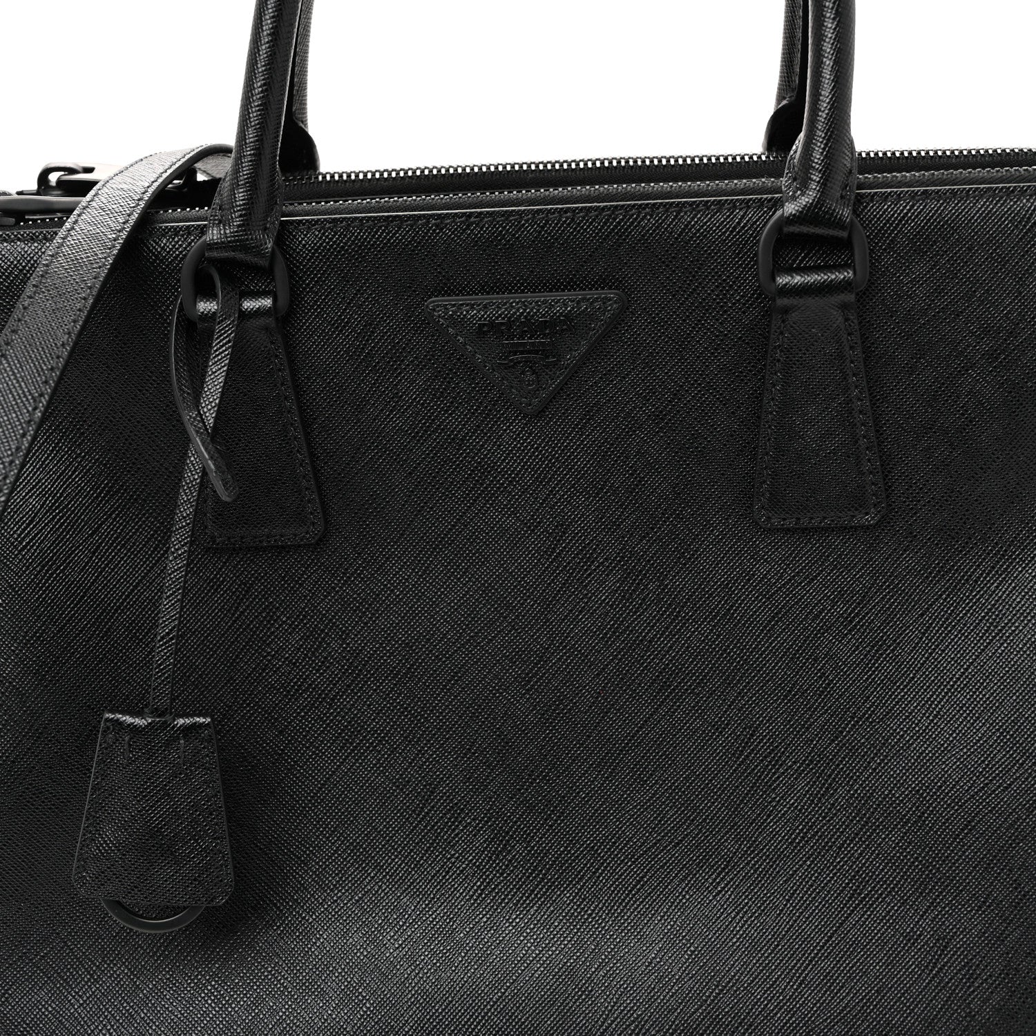 Prada Saffiano Lux Monochrome Large Galleria Double Zip Tote Black