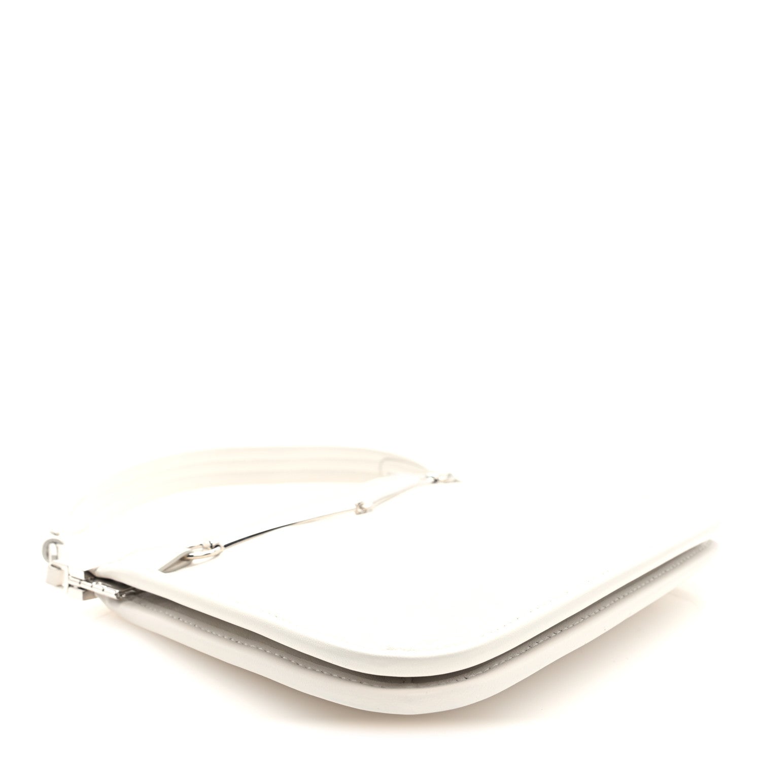 Gucci Calfskin Horsebit Slim Shoulder Bag White