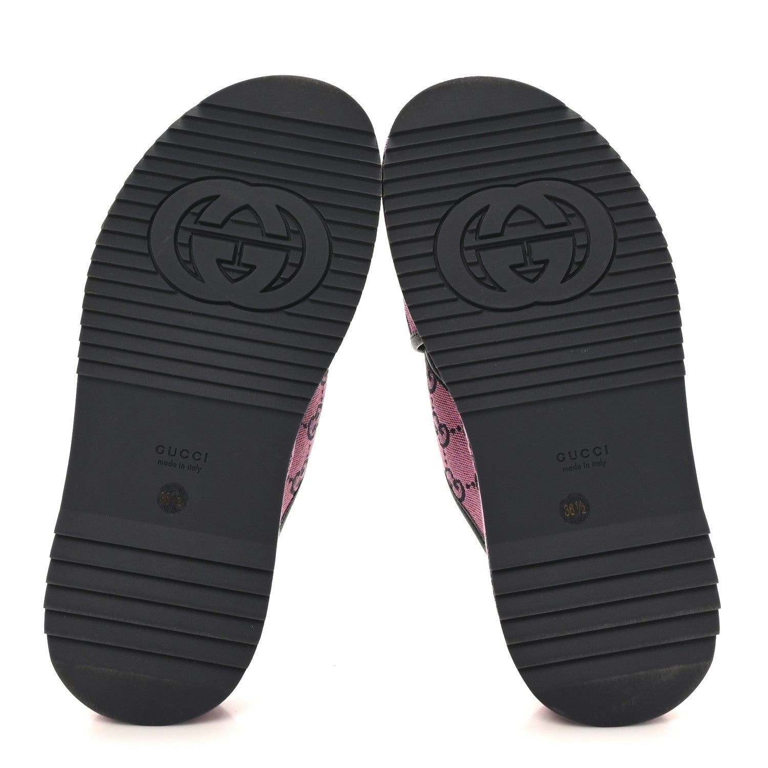 Gucci Monogram Multicolor Criss Cross Platform Slide Sandals 36.5 Pink Blue