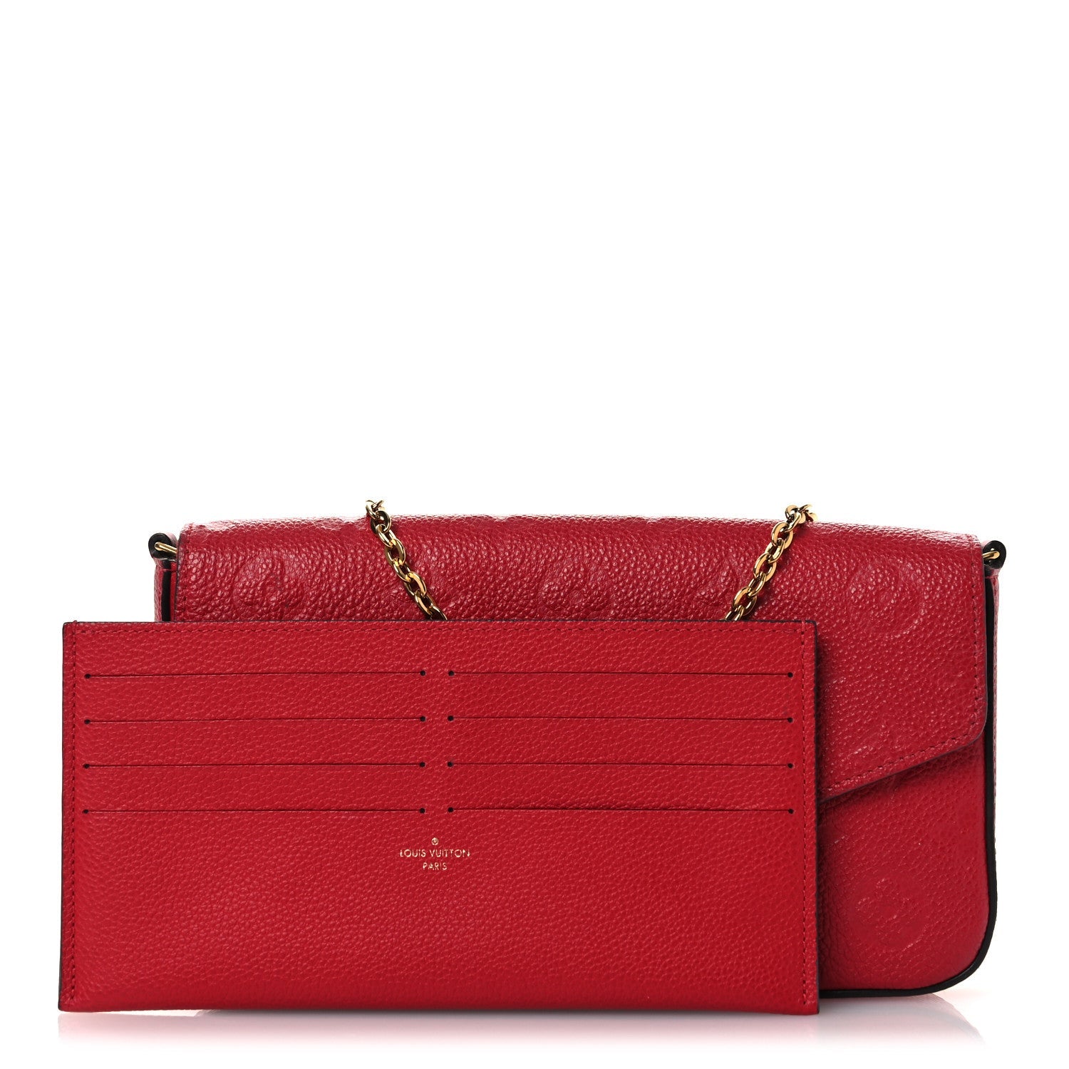 Louis Vuitton Empreinte Pochette Felicie Chain Wallet Scarlet