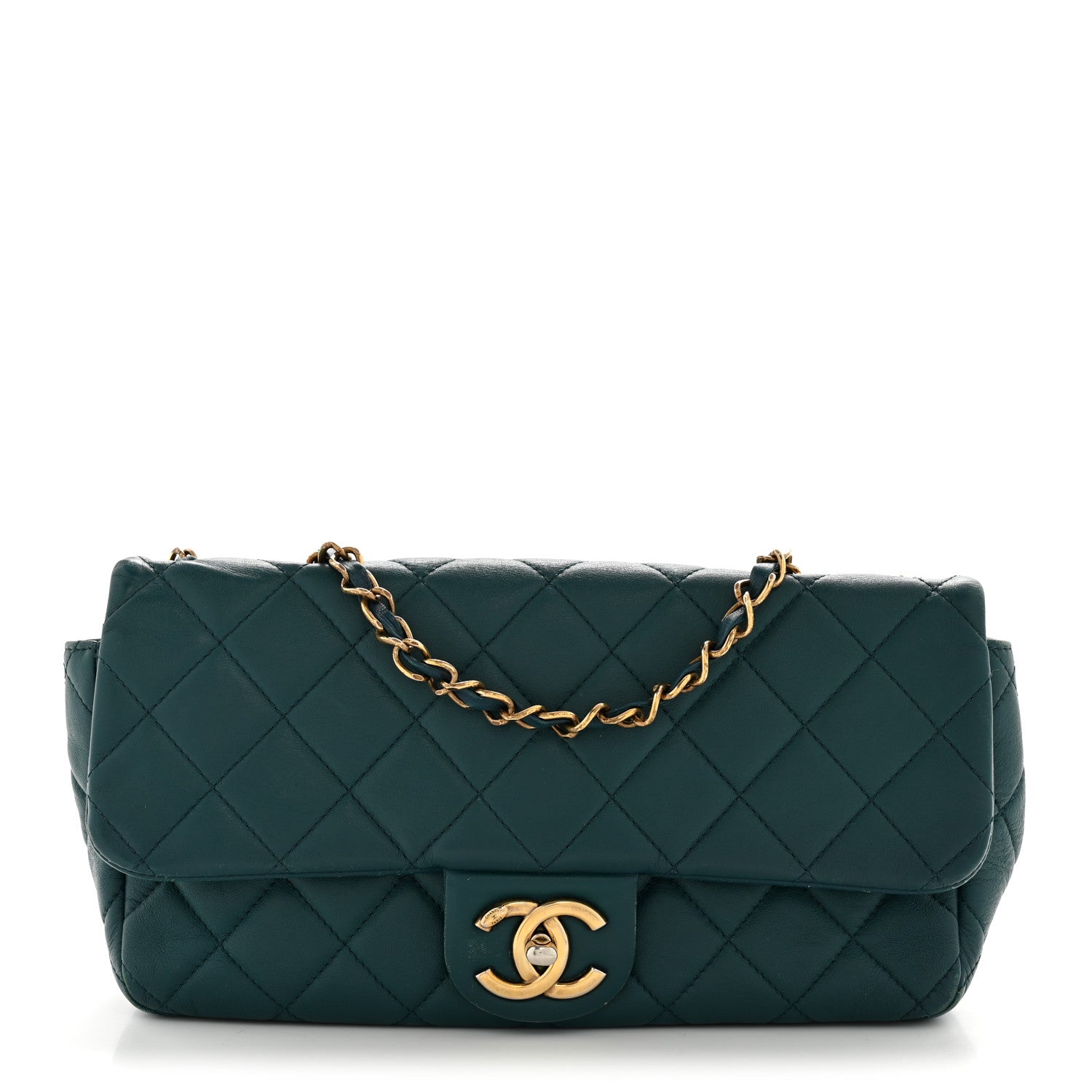 Chanel Lambskin Quilted Mini Rectangular Flap Dark Blue