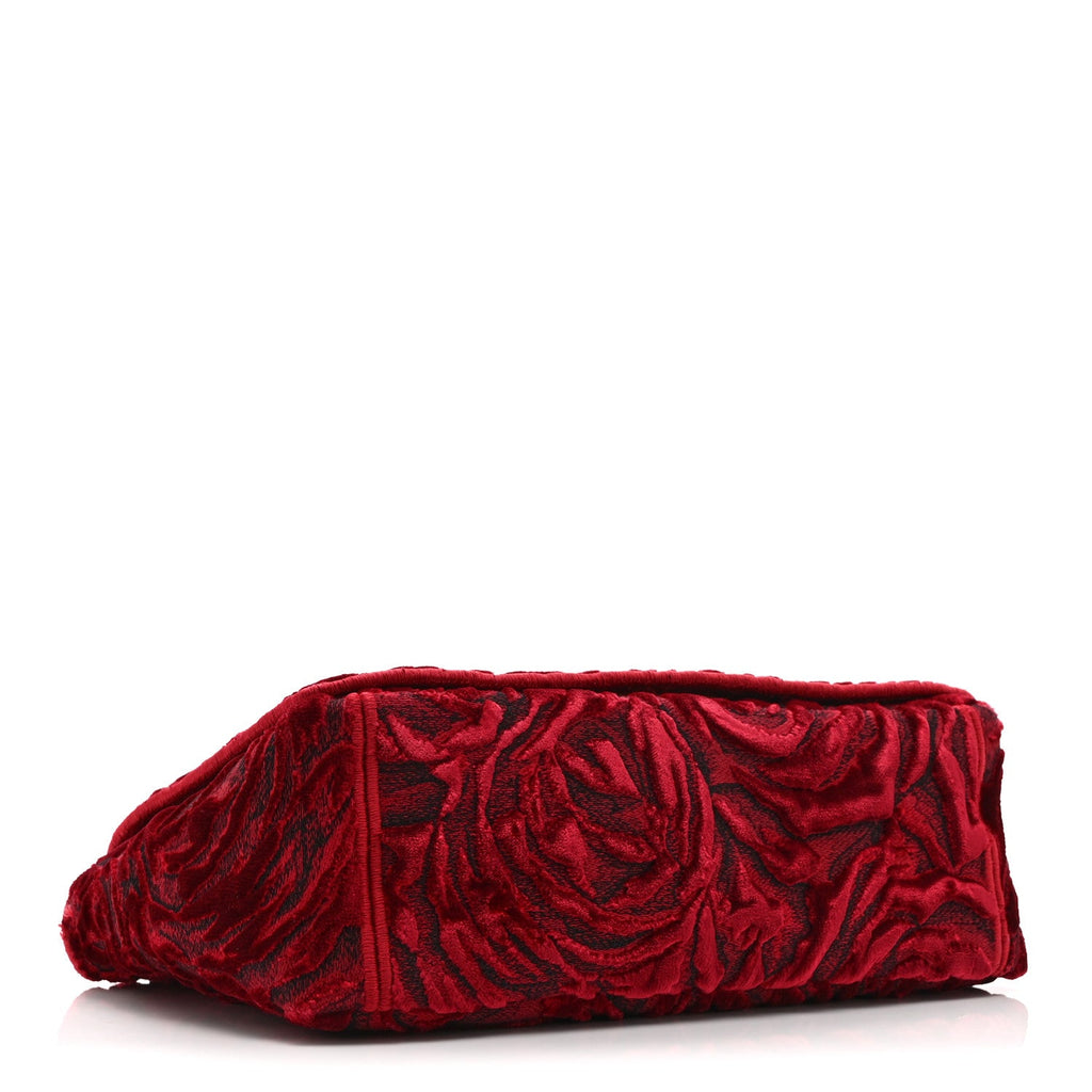 Christian Dior Velvet Rose Medium Caro Bag Rouge