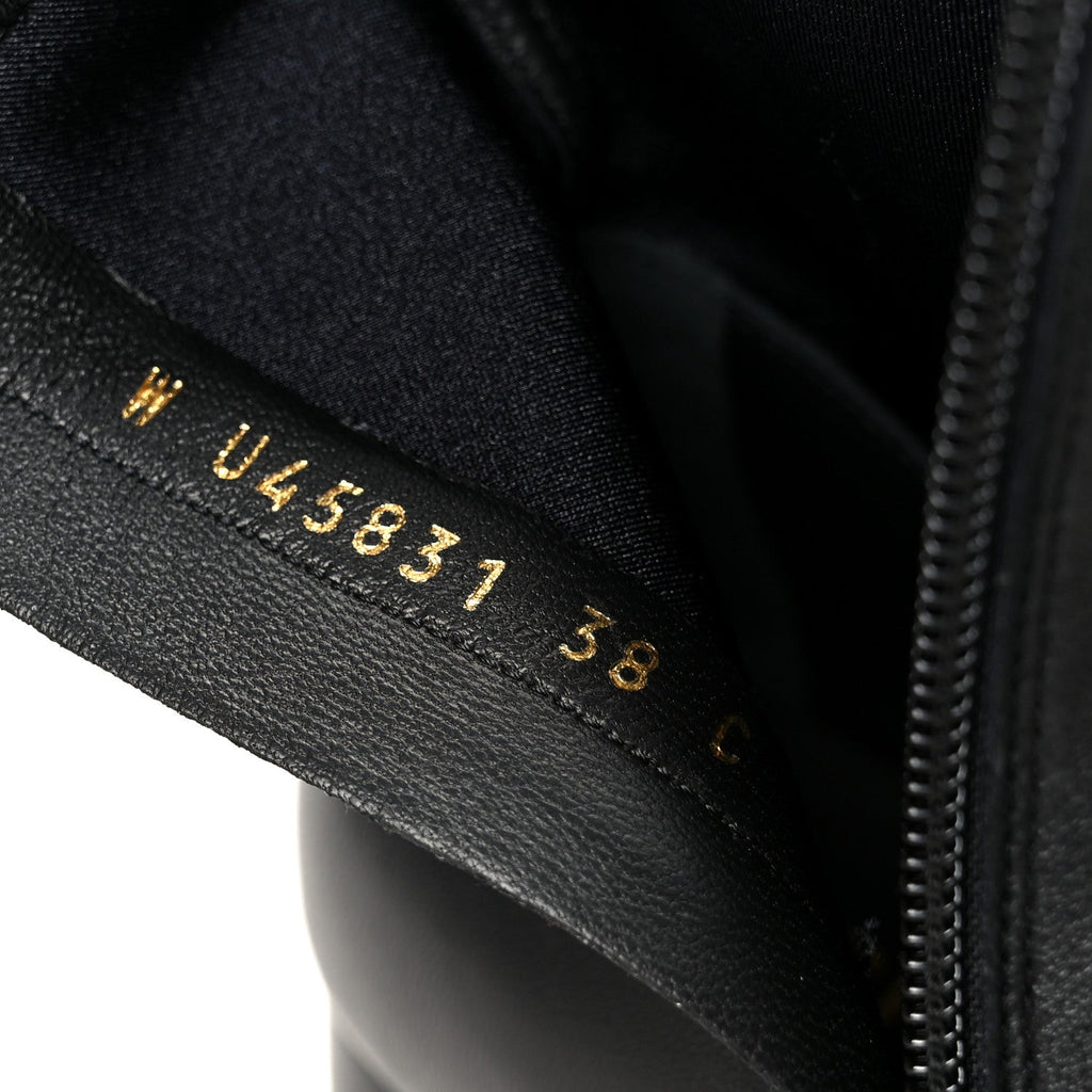 Chanel Stretch Lambskin Cap Toe CC Uniform Short Boots 38 Black