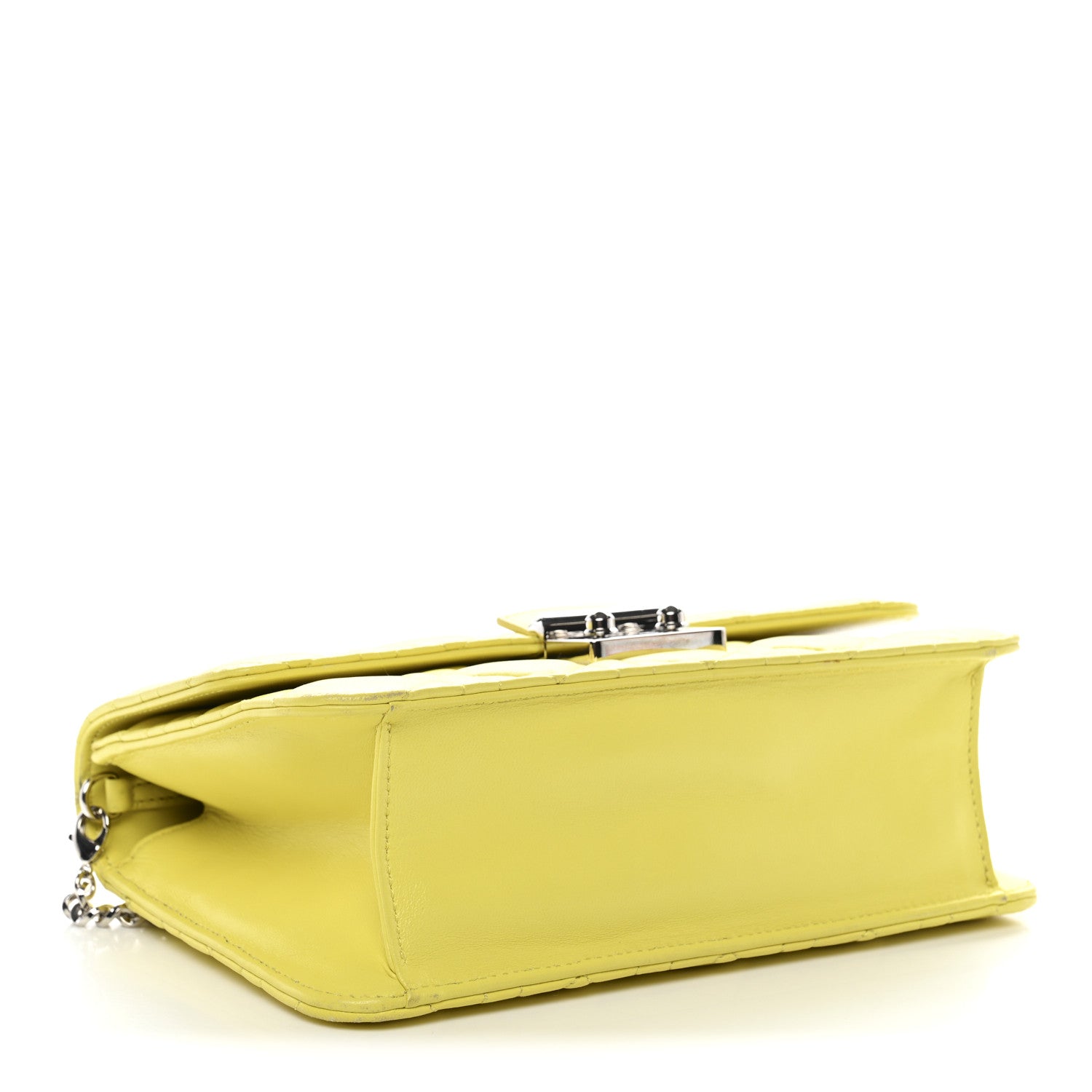 Christian Dior Lambskin Cannage Miss Dior Promenade Pouch Citron