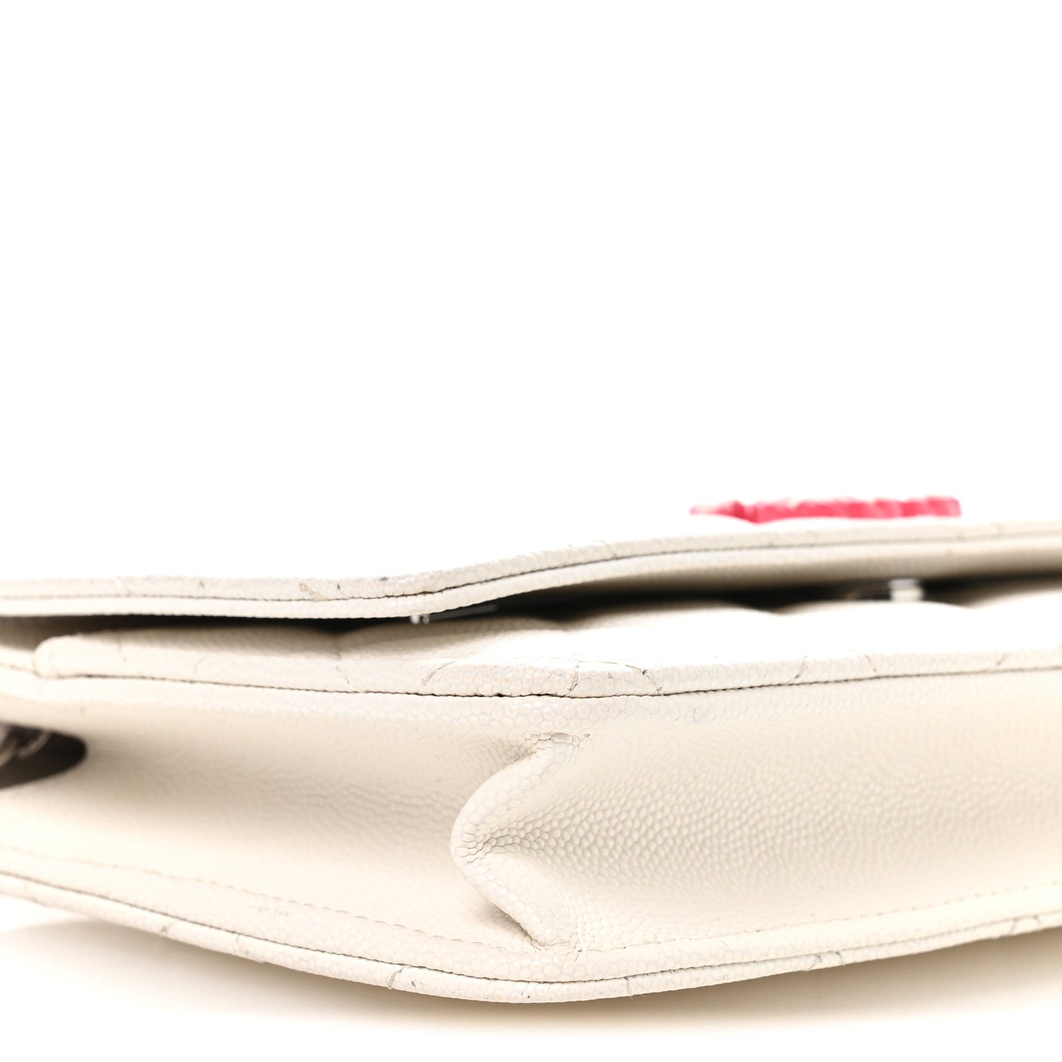 Caviar Quilted Chanel 19 Wallet on Chain WOC White Pink