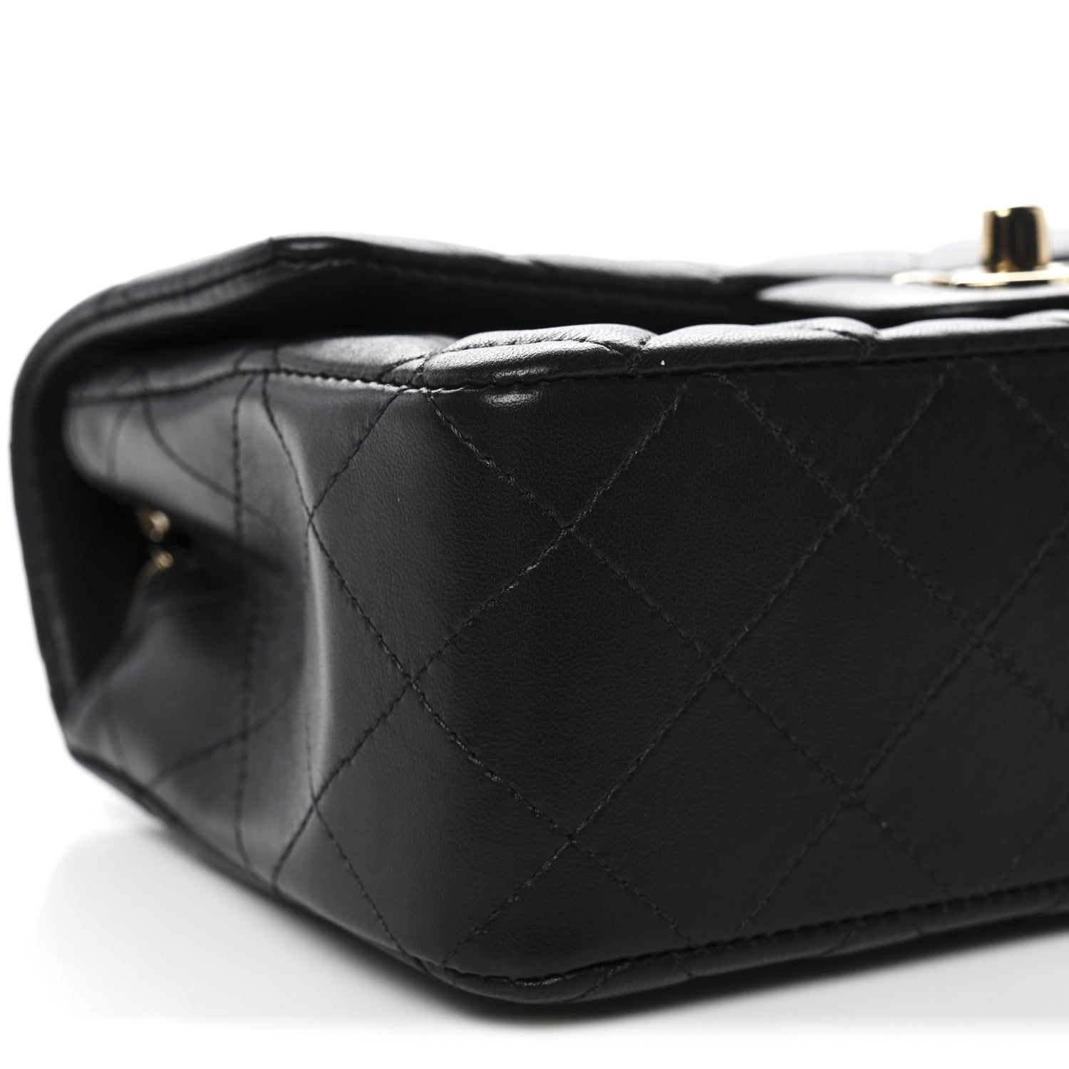 Chanel Lambskin Quilted Mini Rectangular Flap Black