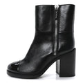 Calfskin Patent Quilted Cap Toe CC Boots 37 Black