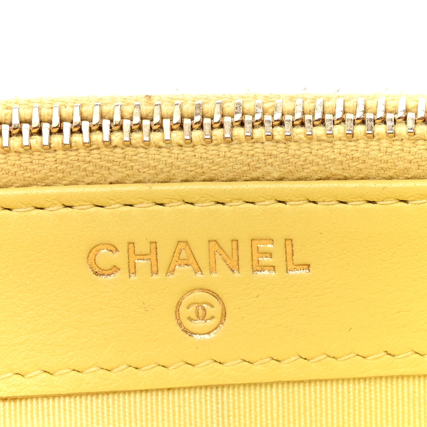 Chanel Caviar Quilted CC Filigree Clutch With Chain Yellow