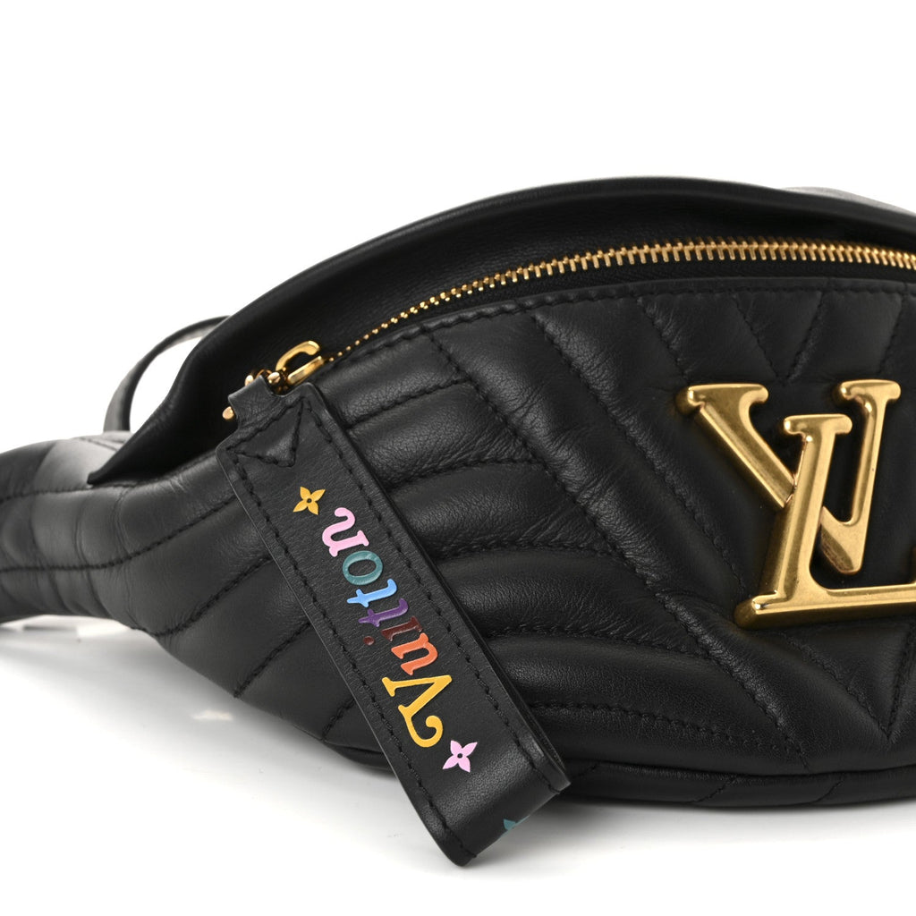 Louis Vuitton Calfskin Quilted New Wave Bumbag Black