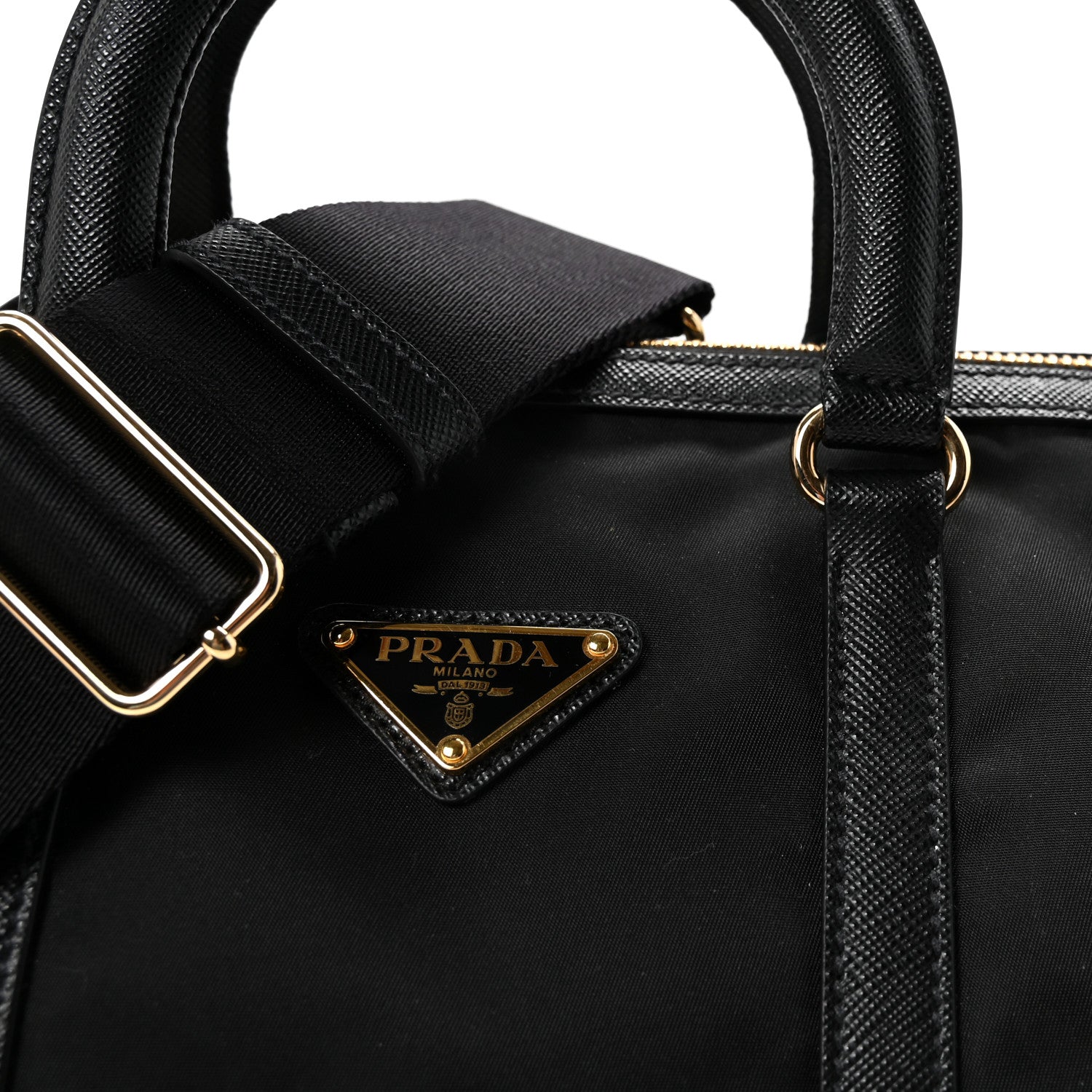 Prada Re-Nylon Saffiano Medium Re-Edition 1978 Top Handle Bag Black