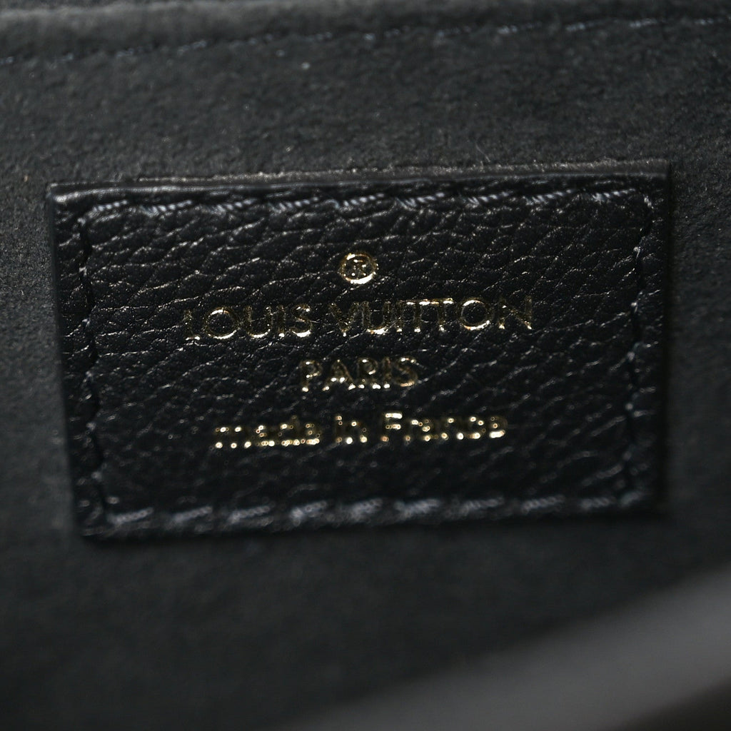 Louis Vuitton Grained Calfskin Lockme Chain Bag PM Black