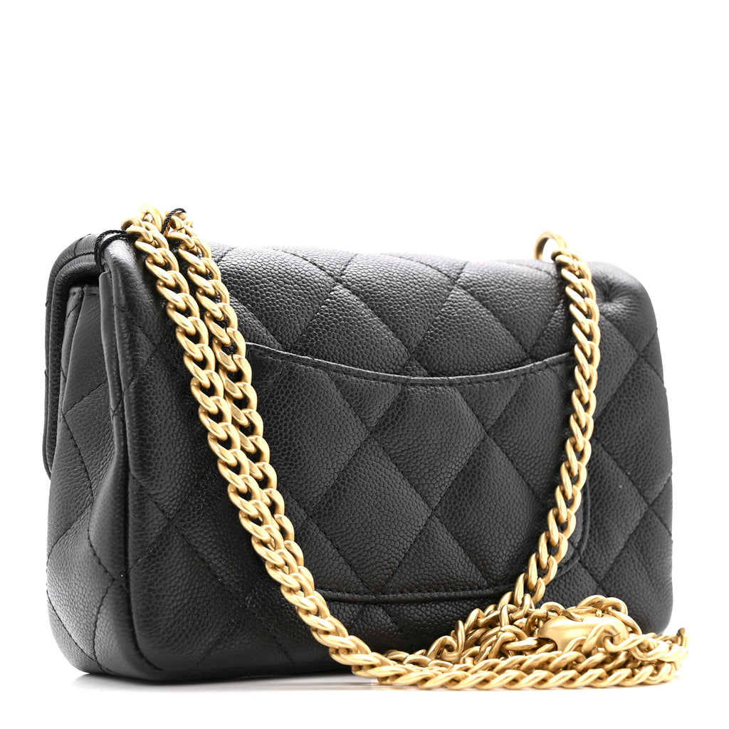 Chanel Caviar Quilted Mini Sweetheart Rectangular Flap Black