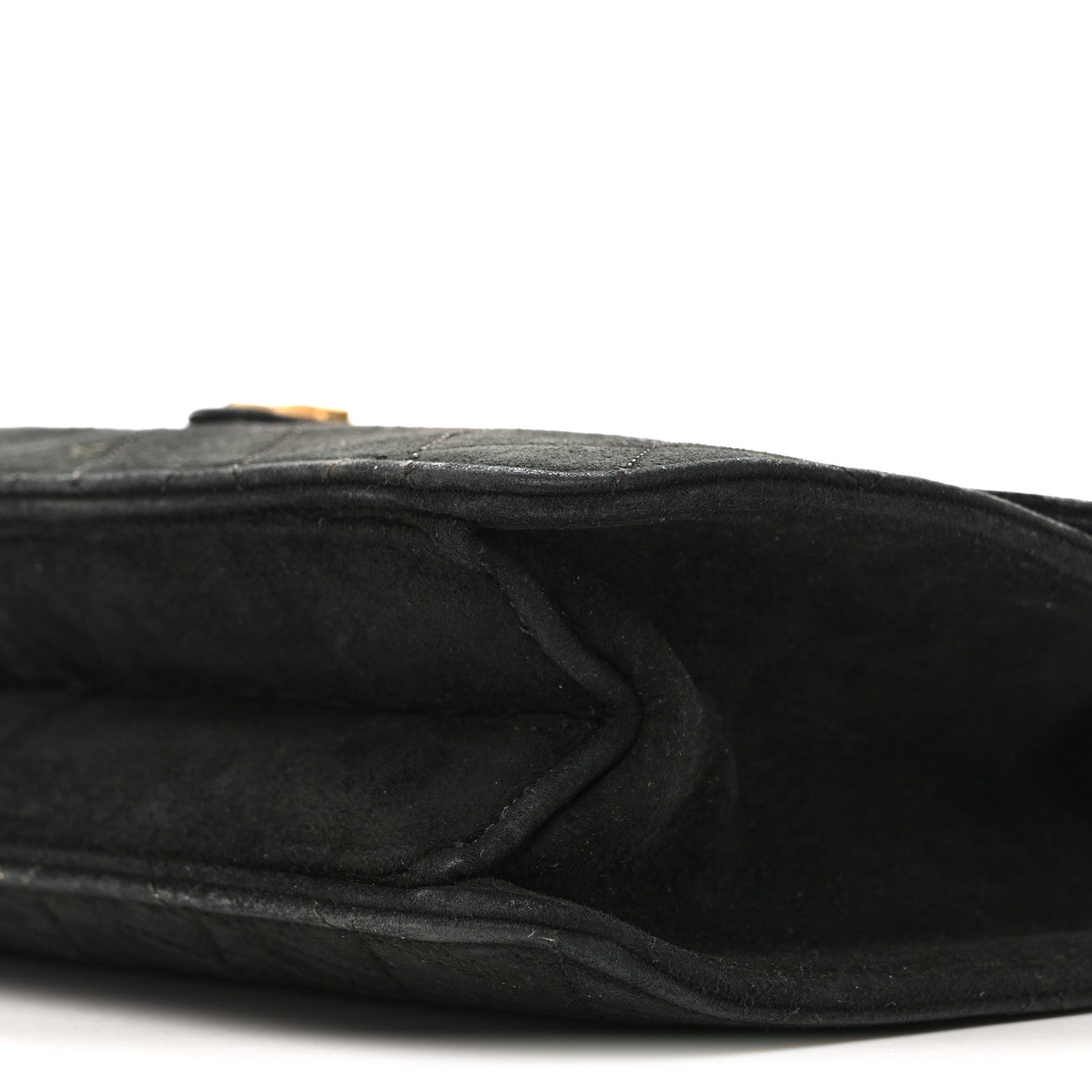 Chanel Suede Quilted Medium Single Flap Black