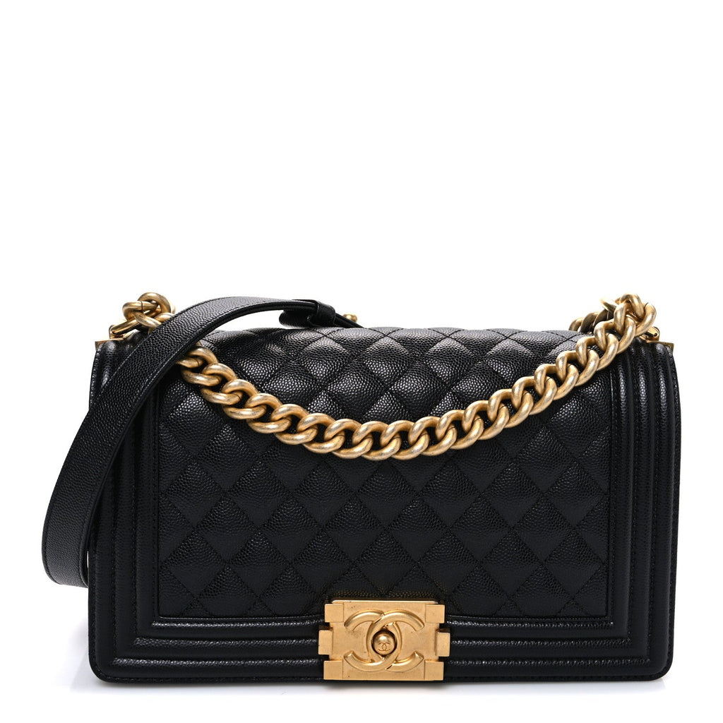 Chanel Caviar Quilted Medium Boy Flap Black