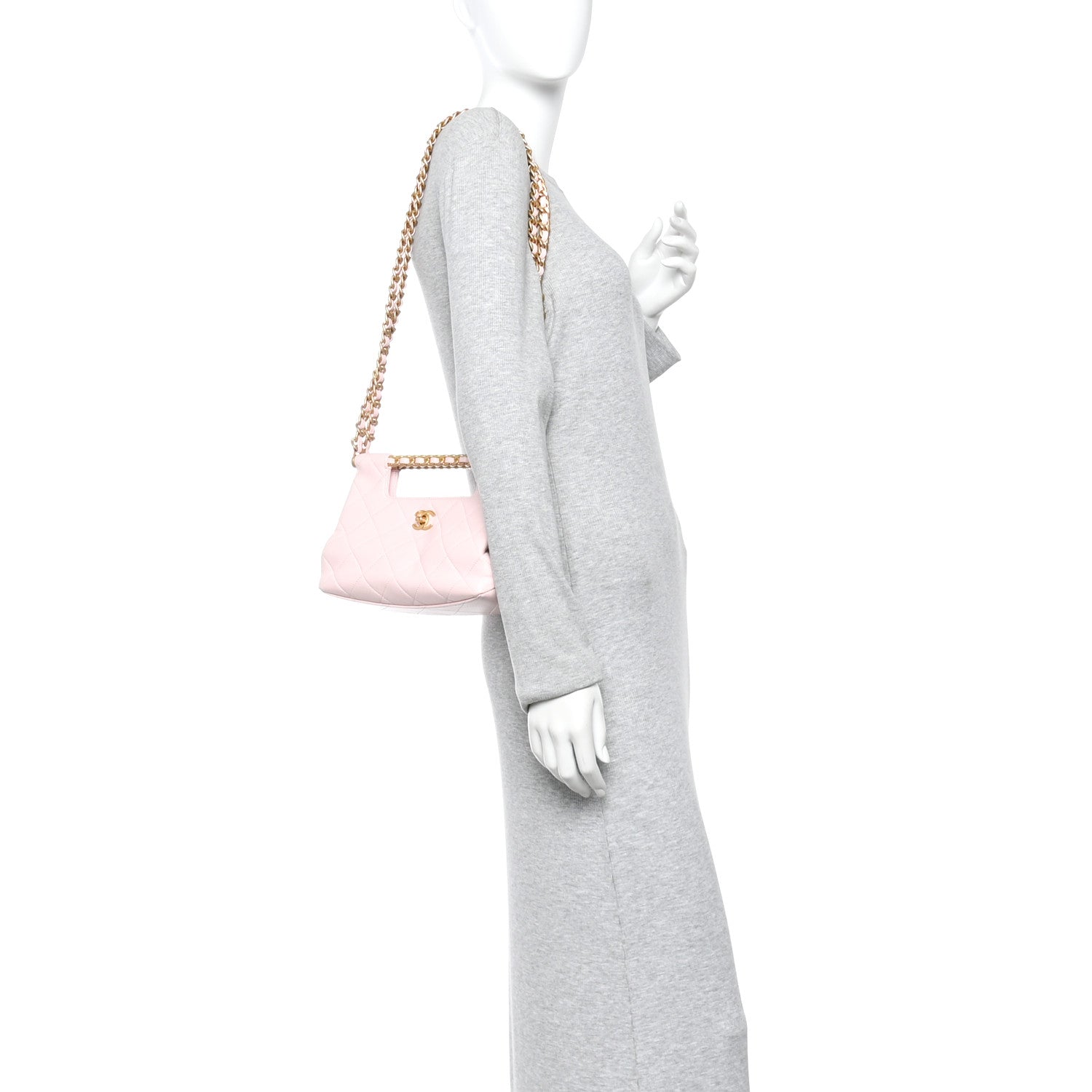 Chanel Shiny Lambskin Small Shopping Bag Light Pink