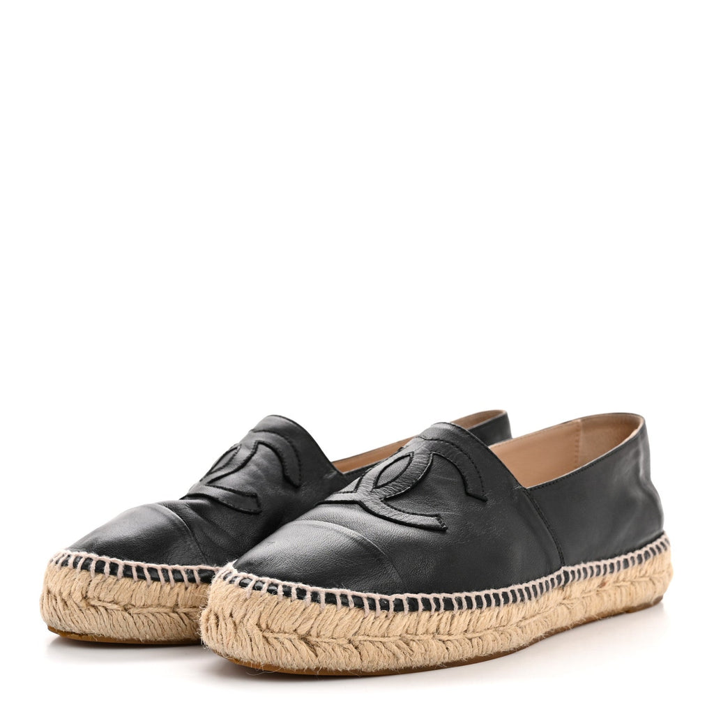 Lambskin CC Espadrilles 39 Black