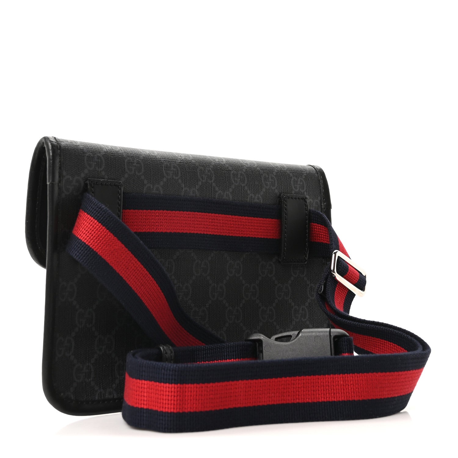 Gucci GG Supreme Monogram Web Slim Belt Bag Black Grey