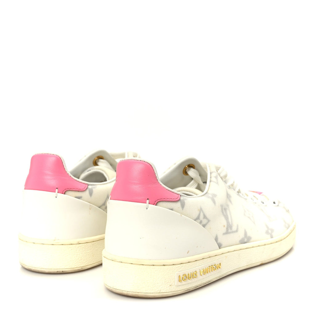 Louis Vuitton Technical Fabric Calfskin Monogram Frontrow Sneakers 35.5 Pink
