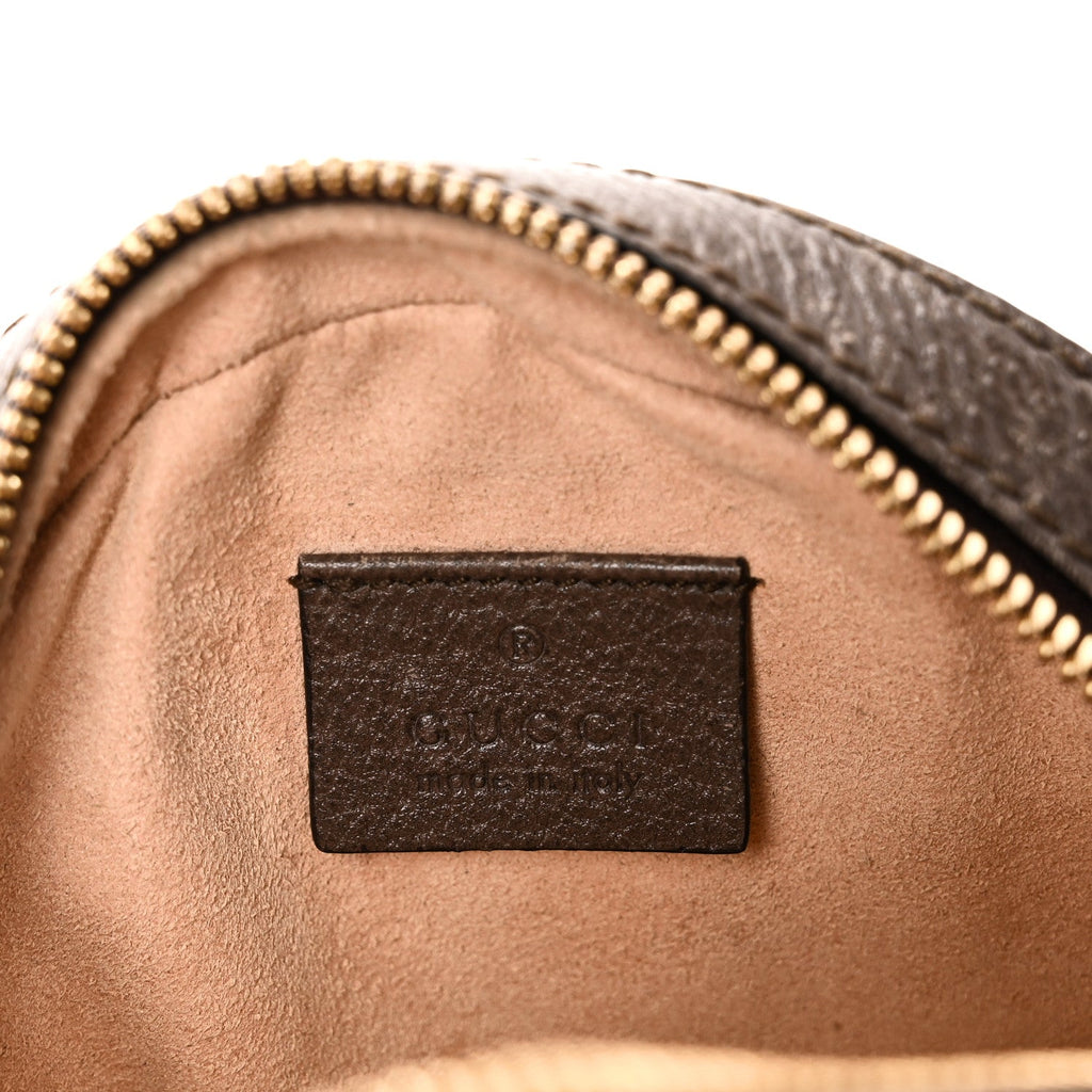 Gucci GG Supreme Monogram Web Mini Ophidia Round Shoulder Bag Brown