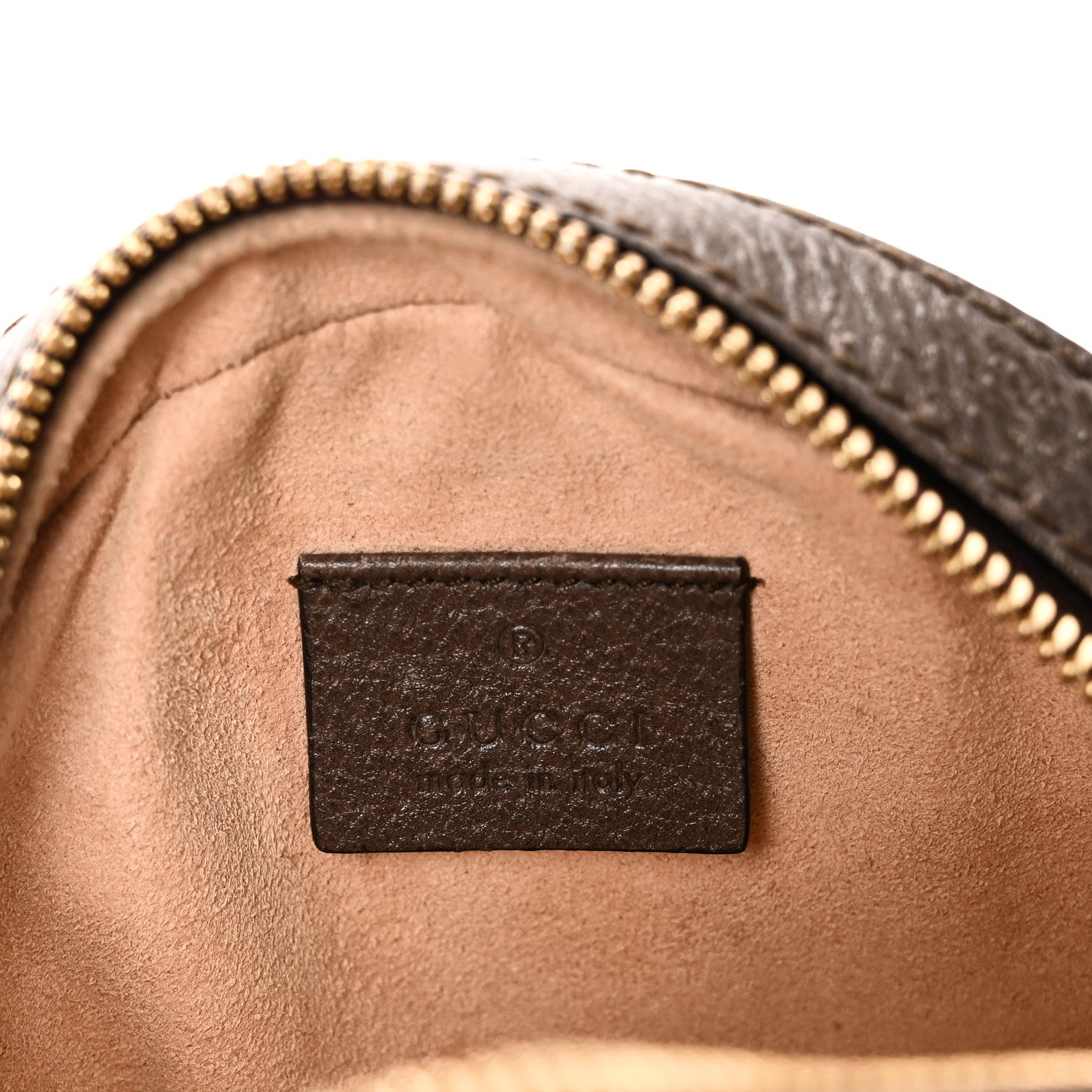 Gucci GG Supreme Monogram Web Mini Ophidia Round Shoulder Bag Brown