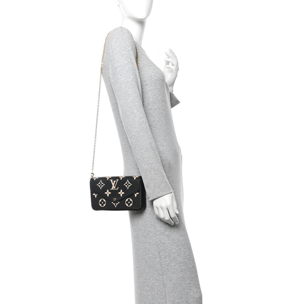 Louis Vuitton Empreinte Monogram Giant Felicie Pochette Black Beige