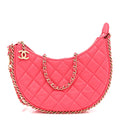 Chanel Lambskin Quilted Small Hobo Bag Pink