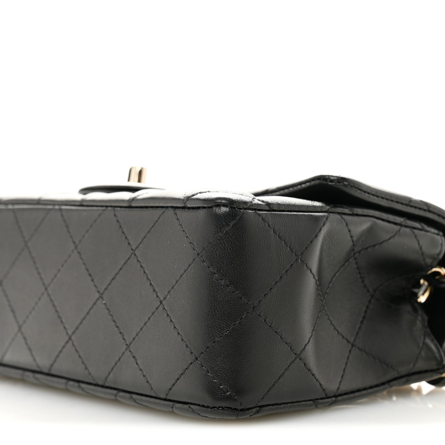 Chanel Lambskin Quilted Mini Rectangular Flap Black