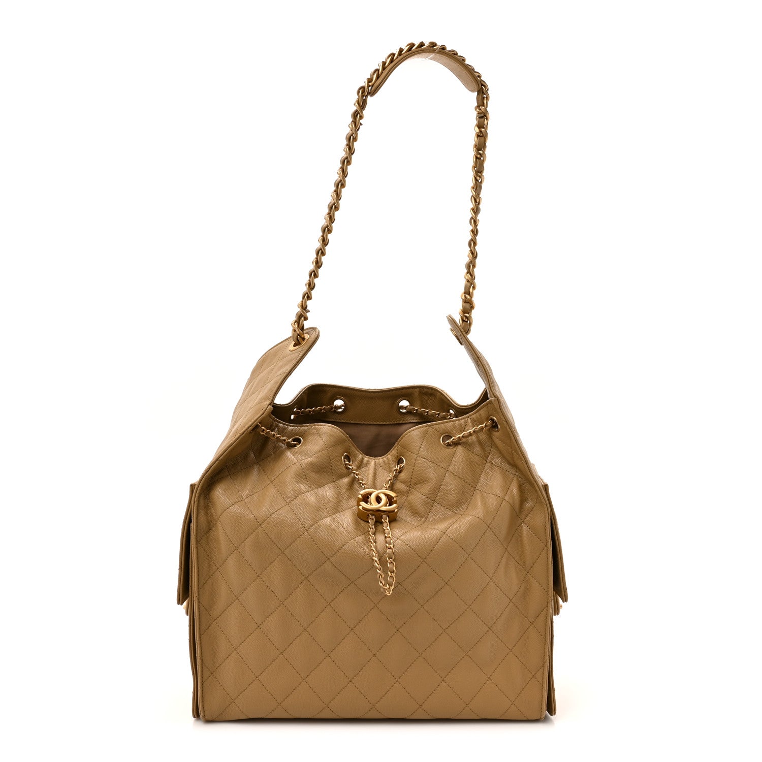 Chanel Caviar Quilted Medium Chanel 25 Handbag Dark Beige