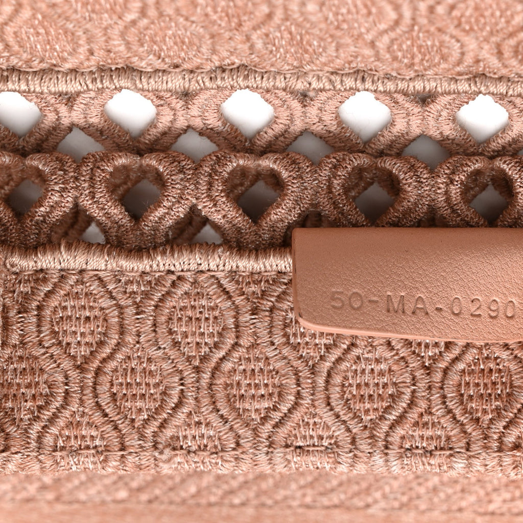Christian Dior Mesh Embroidered Medium Book Tote Clay