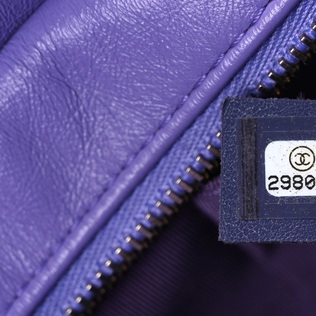 Chanel Aged Calfskin Quilted Small Gabrielle Hobo Purple