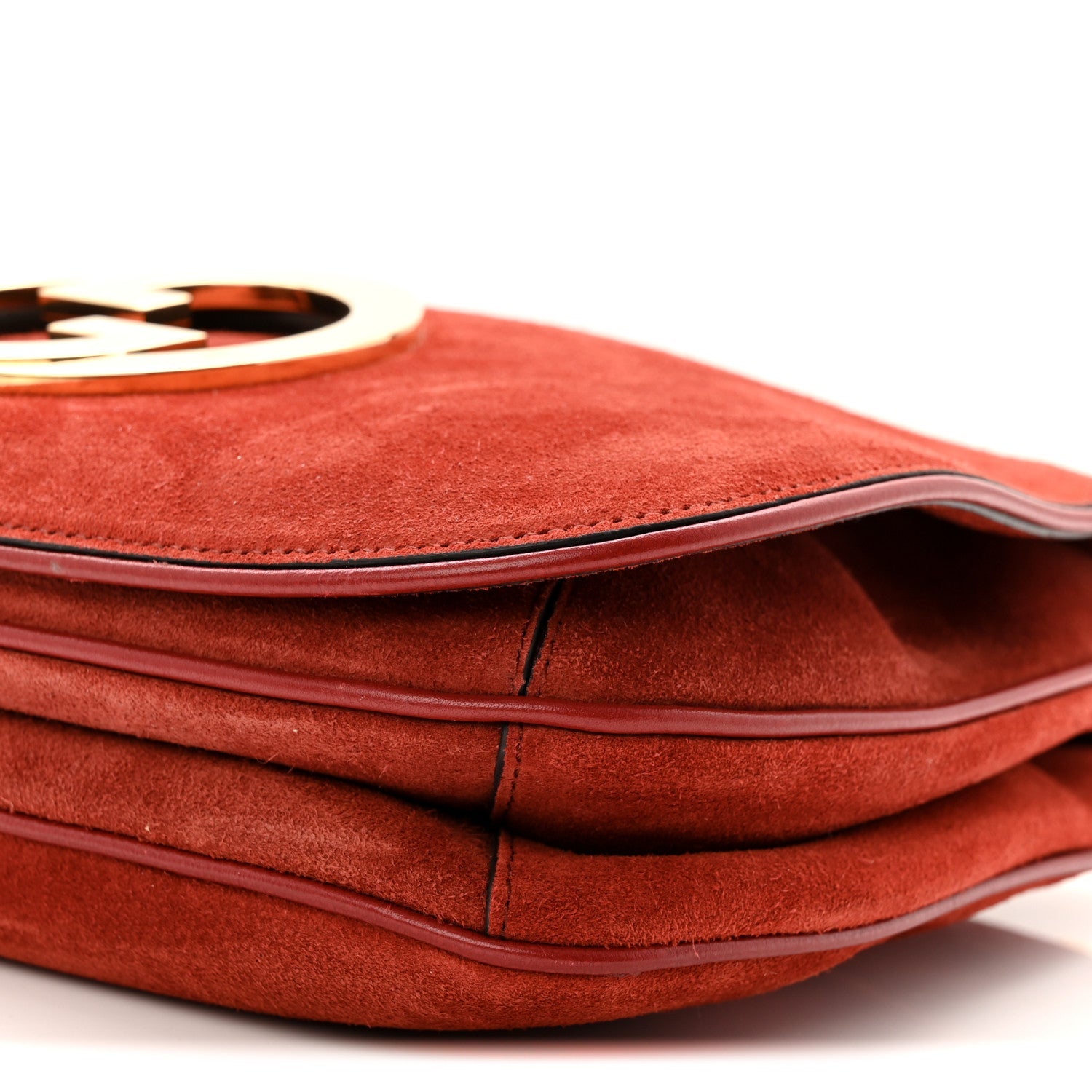Gucci Suede Talco Roxy Calfskin Web Medium Blondie Shoulder Flap Bag Blondie Red