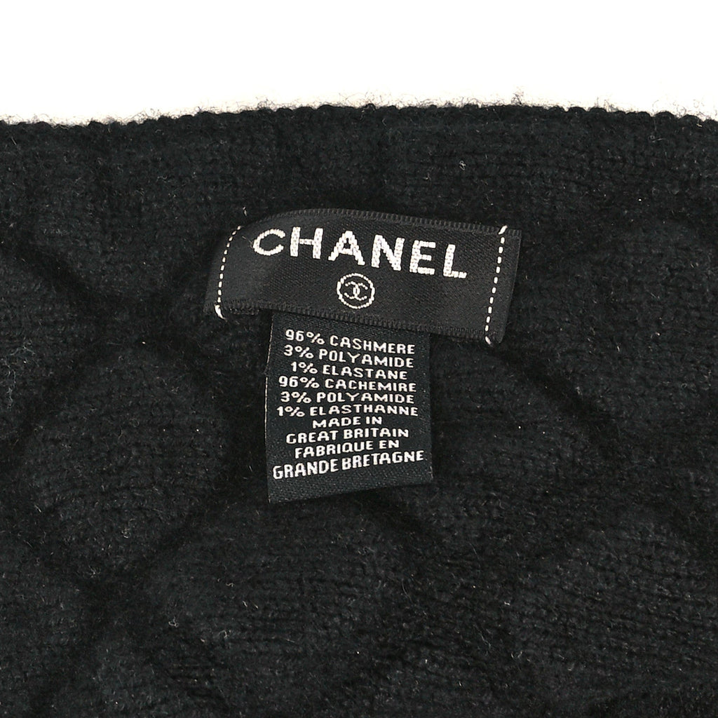 Cashmere Quilted Scarf Black