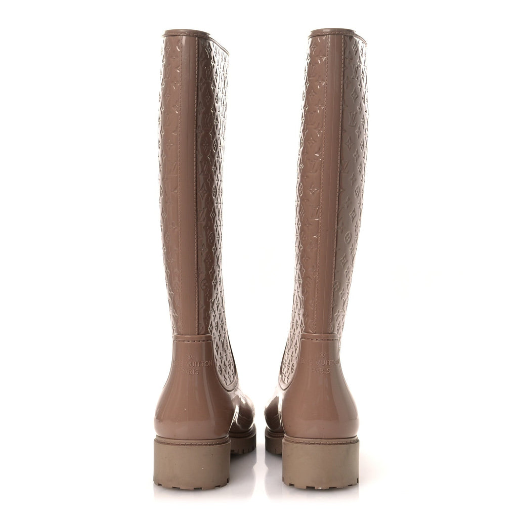 Louis Vuitton Rubber Embossed Monogram Splash Rain Boots 36 Rose Florentin